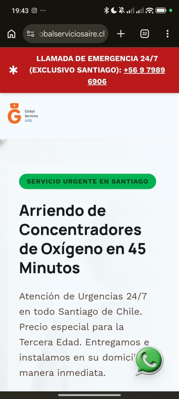 Landing page Global Servicios Aire