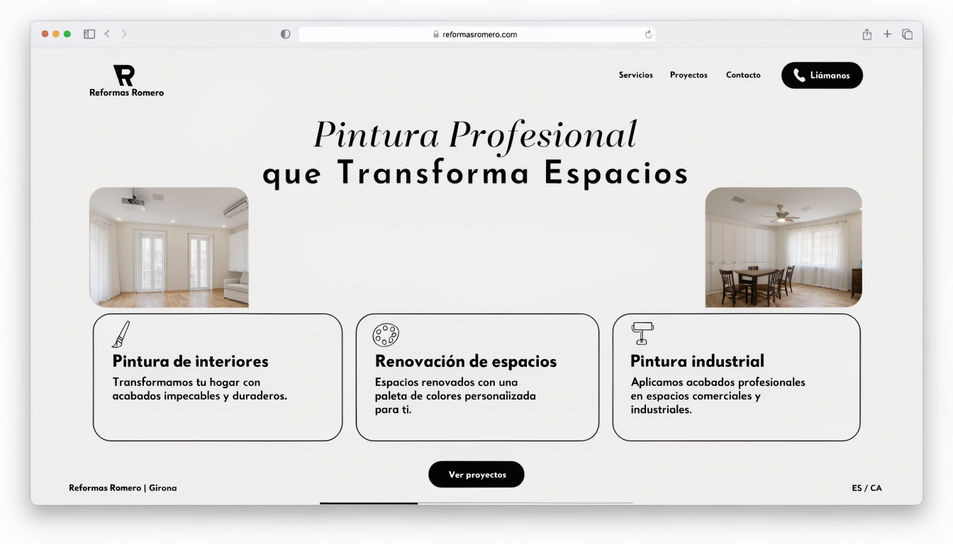 Landing page Pintura Reformas Romero